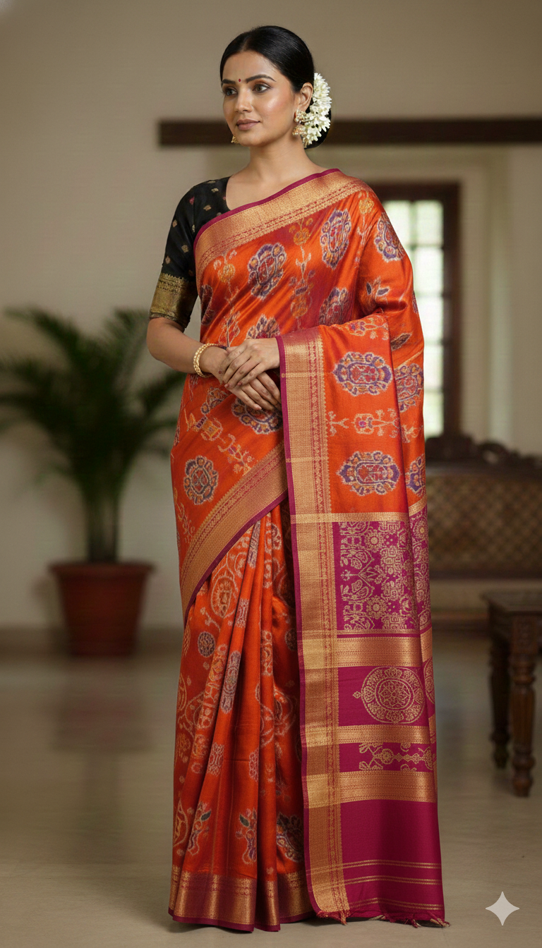 Sambalpuri Saree (Orange)