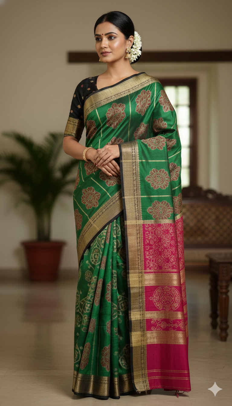 Sambalpuri Saree (Green)